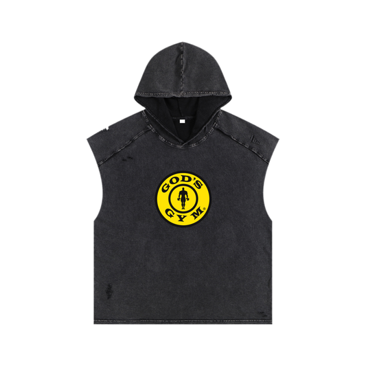 Snow Washed Boxy Hooded Tank Top